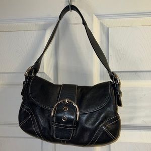 Little Black Coach Purse. Soho Flap Bag. Great Buckle. Sweet Sassy Style-So You!